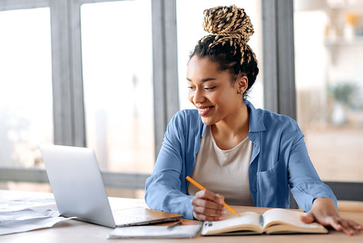 Woman Studying Online